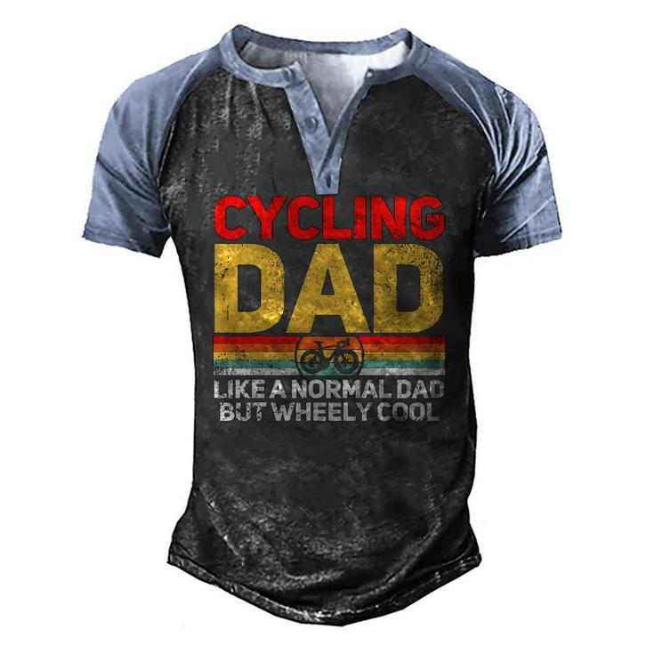 Cycling Cyclist Dad Fathers Day Men's Henley Raglan T-Shirt