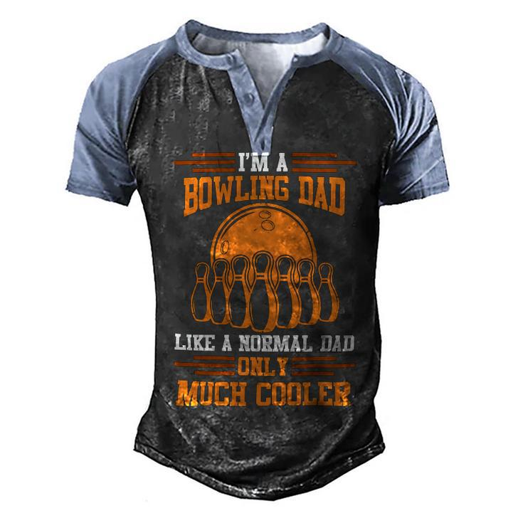 Dad Bowler Papa Fathers Day 28 Bowling Bowler Men's Henley Shirt Raglan Sleeve 3D Print T-shirt