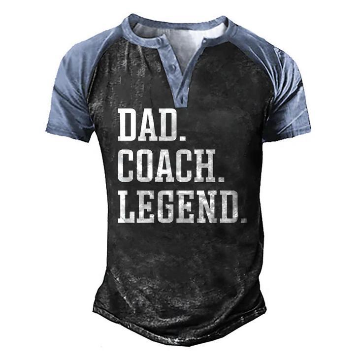 Dad Coach Legend Coach Dad Men's Henley Raglan T-Shirt