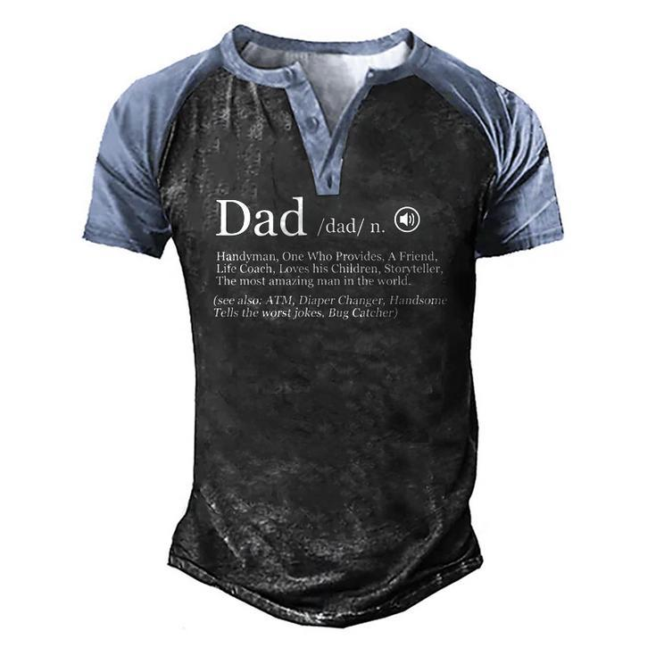 Dad Definition Fathers Day Men's Henley Raglan T-Shirt