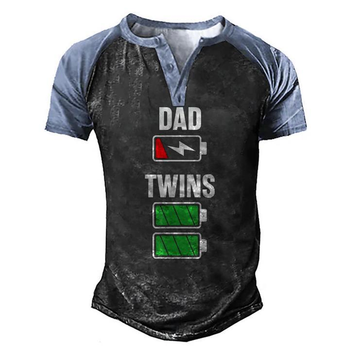 Mens Dad Fathers Day Birthday Twins Twin Dad Men's Henley Raglan T-Shirt