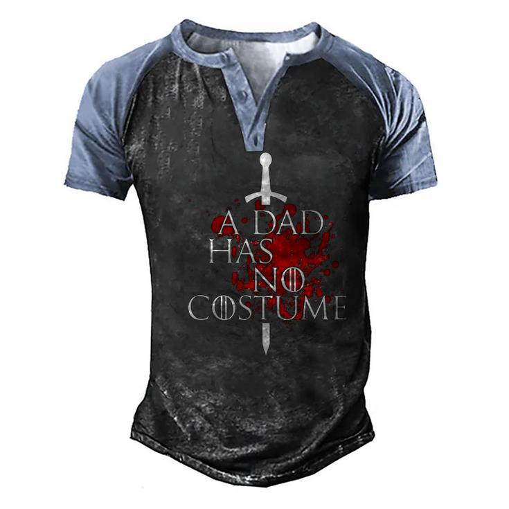 A Dad Has No Costume Halloween Men's Henley Raglan T-Shirt