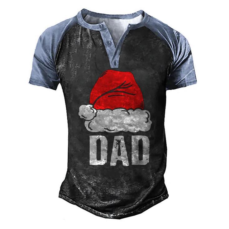 Dad Santa Christmas Family Matching Pajamas Papa Father Men's Henley Raglan T-Shirt