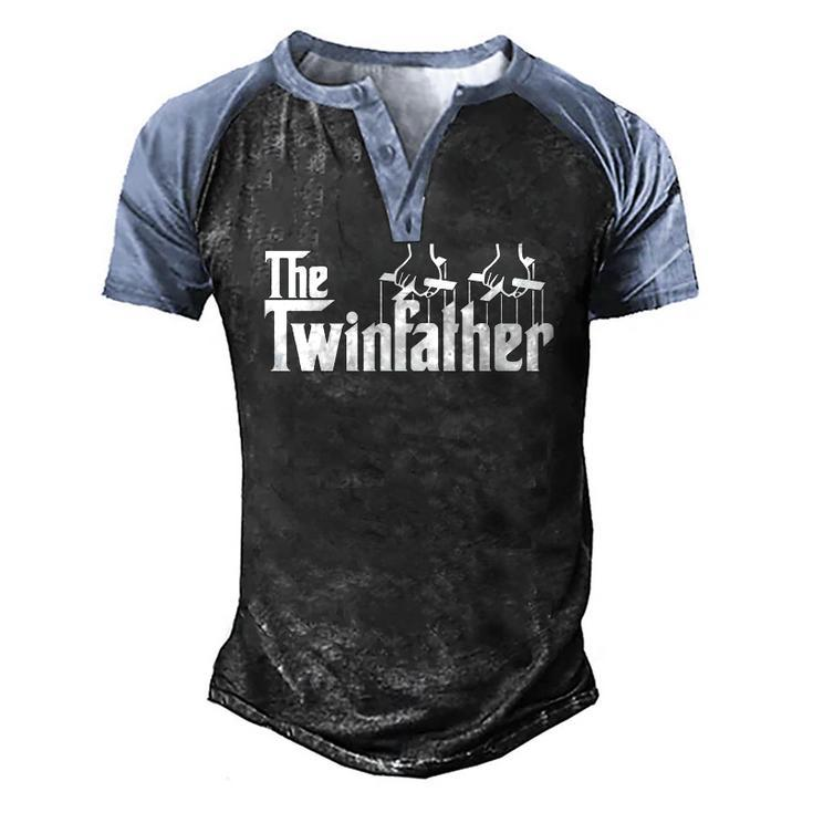 Dad Of Twins Proud Father Of Twins Classic Overachiver Men's Henley Raglan T-Shirt