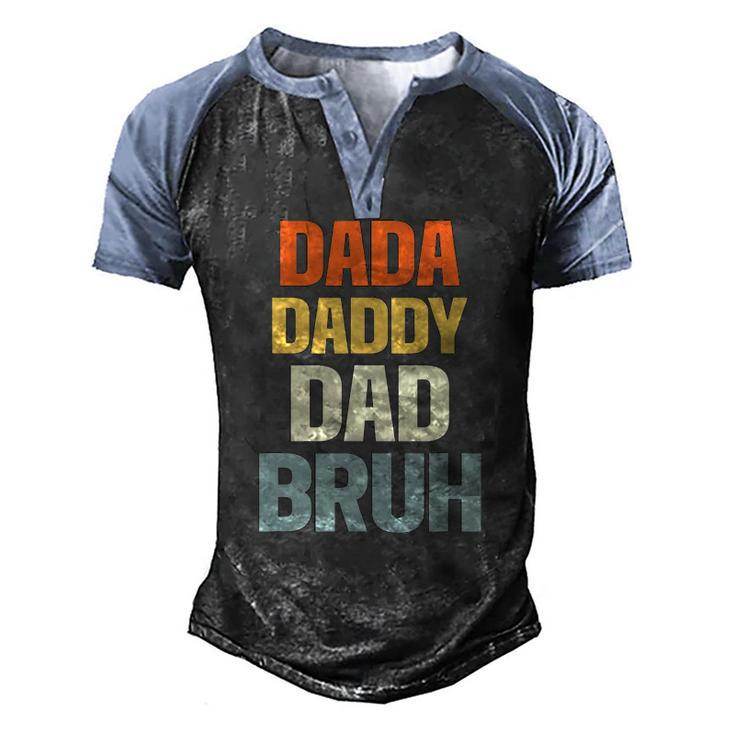 Mens Dada Daddy Dad Bruh Father Men's Henley Raglan T-Shirt