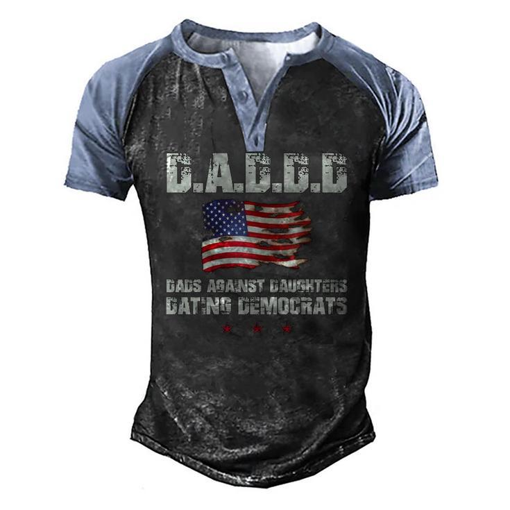 Mens Daddd Dads Against Daughters Dating Democrats Men's Henley Raglan T-Shirt