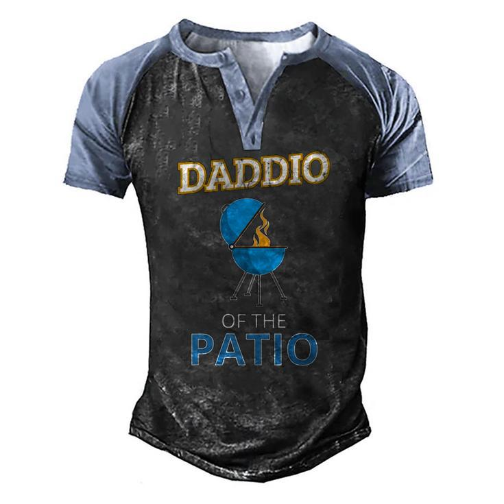 Mens Daddio Of The Patio Fathers Day Bbq Grill Dad Men's Henley Raglan T-Shirt