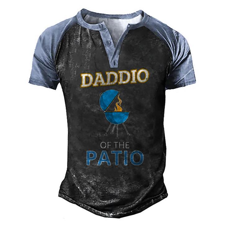 Daddio Of The Patio Fathers Day Bbq Grill Dad Men's Henley Raglan T-Shirt