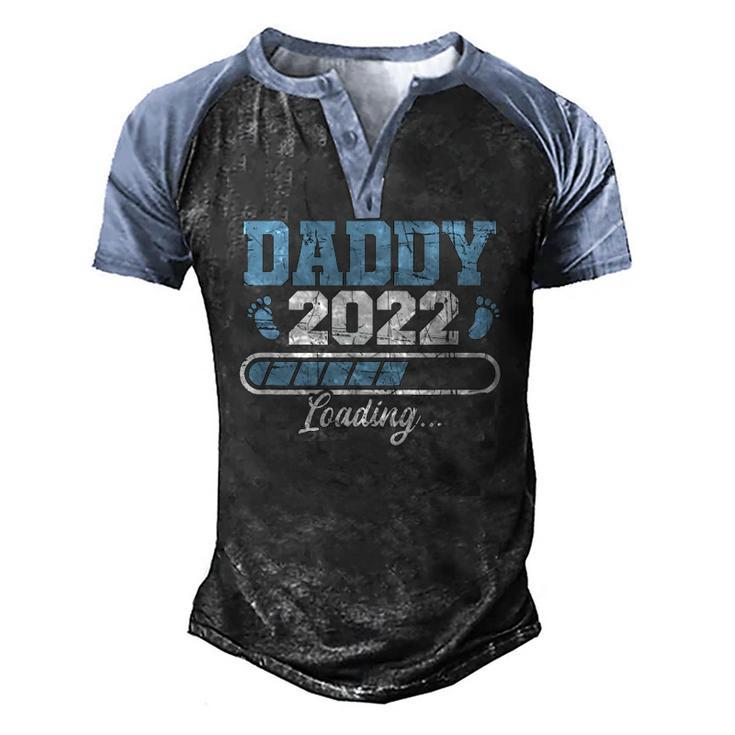 Mens Daddy 2022 Pregnancy Reveal First Time Dad Men's Henley Raglan T-Shirt