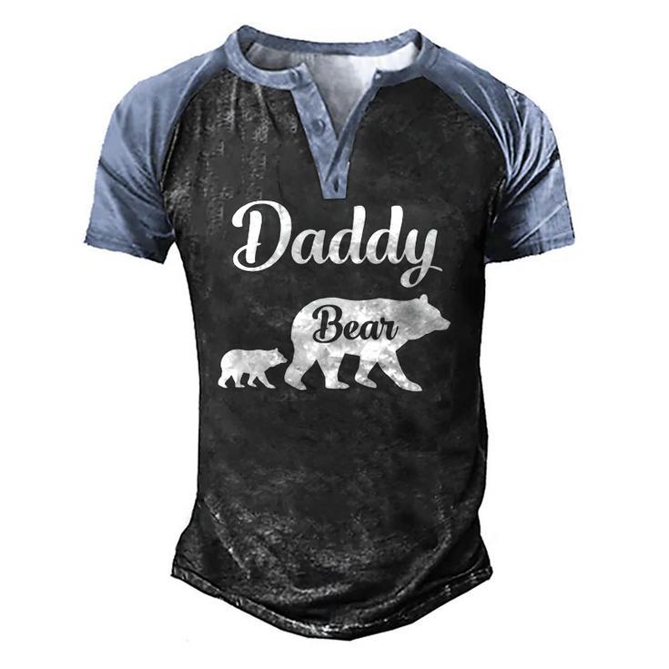 Daddy Bear Fathers Day Men's Henley Raglan T-Shirt