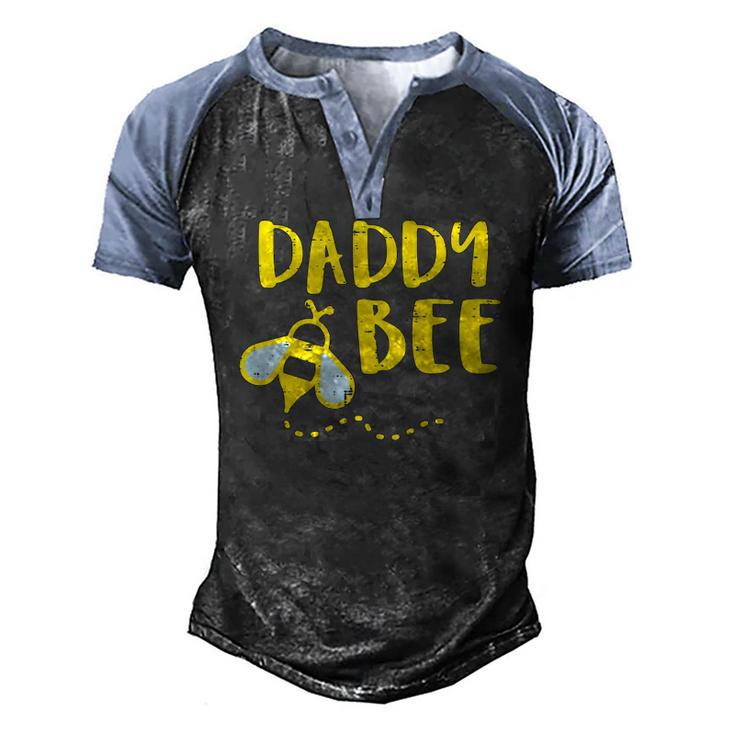 Mens Daddy Bee Family Matching Beekeeping Dad Papa Men Men's Henley Raglan T-Shirt