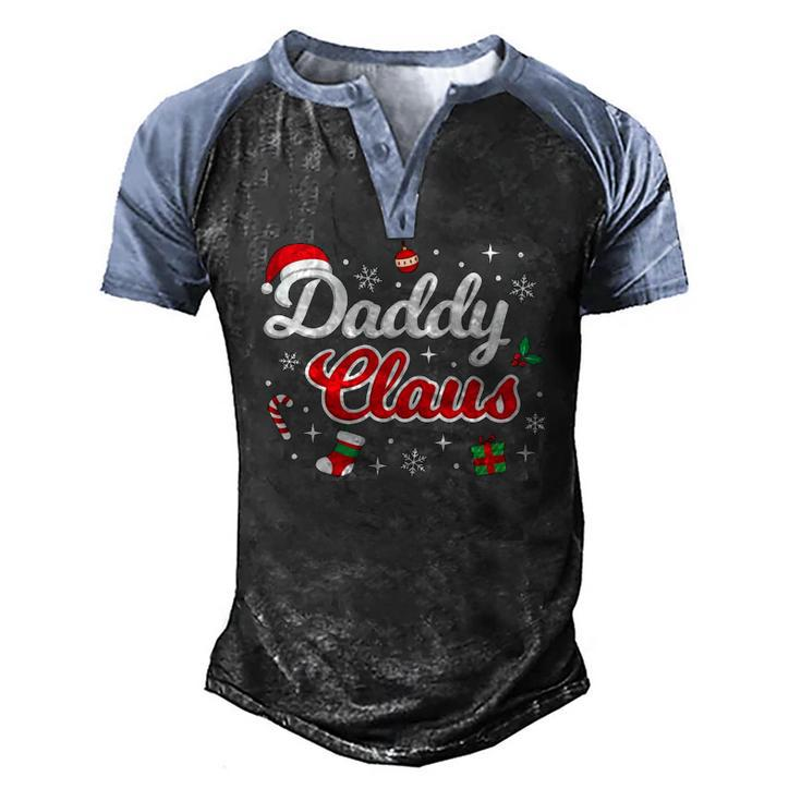 Daddy Claus Dad Merry Xmas Santa Matching Family Group Cute Men's Henley Raglan T-Shirt