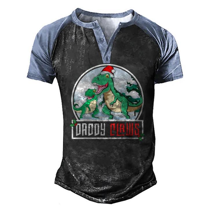 Daddy Claws Dadrex Dinosaur Matching Family Christmas Men's Henley Raglan T-Shirt