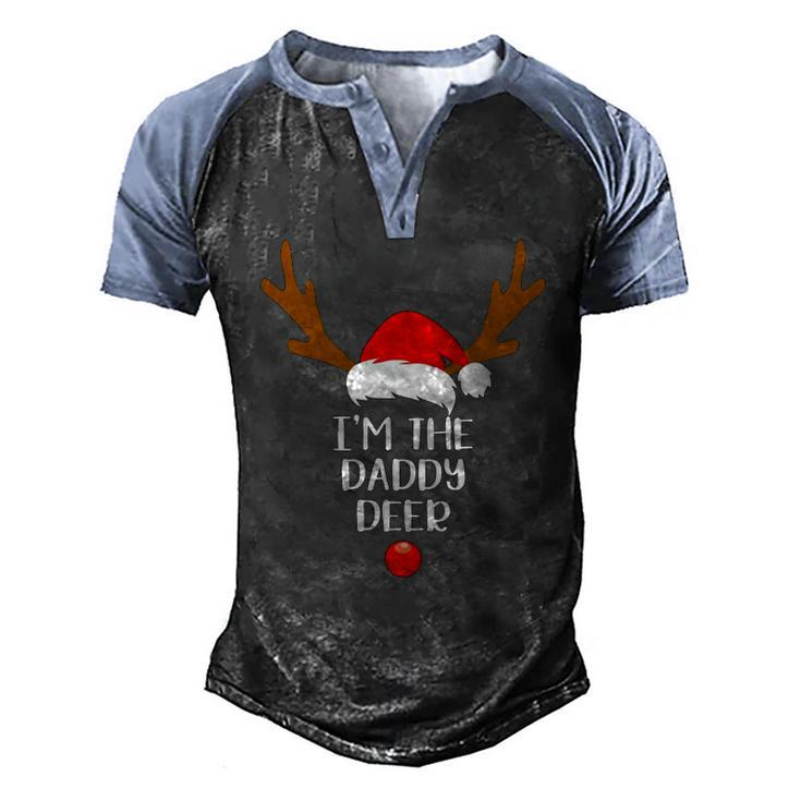 Mens Im The Daddy Deer Matching Family Group Fun Christmas Men's Henley Raglan T-Shirt