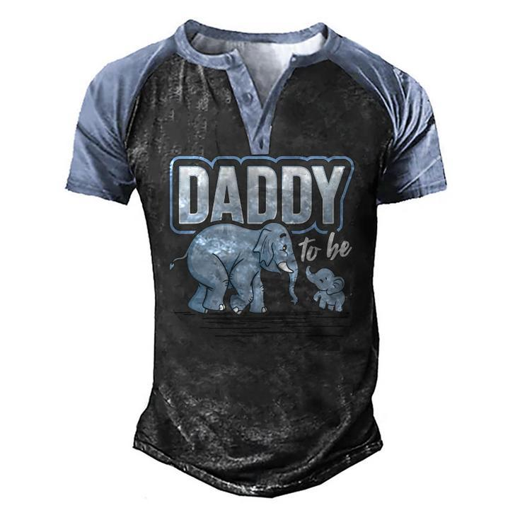 Daddy To Be Elephant Baby Shower Pregnancy Soon To Be Men's Henley Raglan T-Shirt
