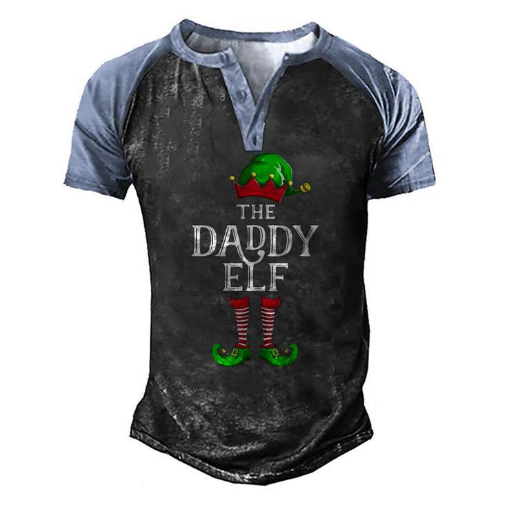 Daddy Elf Matching Family Group Christmas Party Pajama Men's Henley Raglan T-Shirt