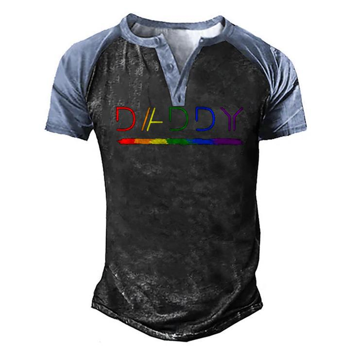 Daddy Gay Lesbian Pride Lgbtq Inspirational Ideal Men's Henley Raglan T-Shirt