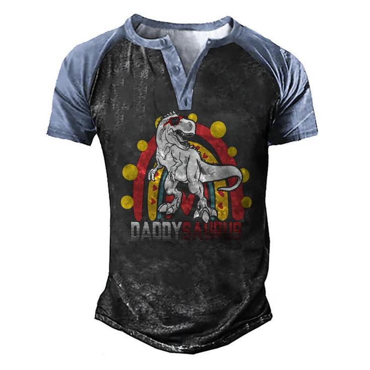 Daddy Saurusrex Dinosaur Fathers Day Family Matching Men's Henley Raglan T-Shirt