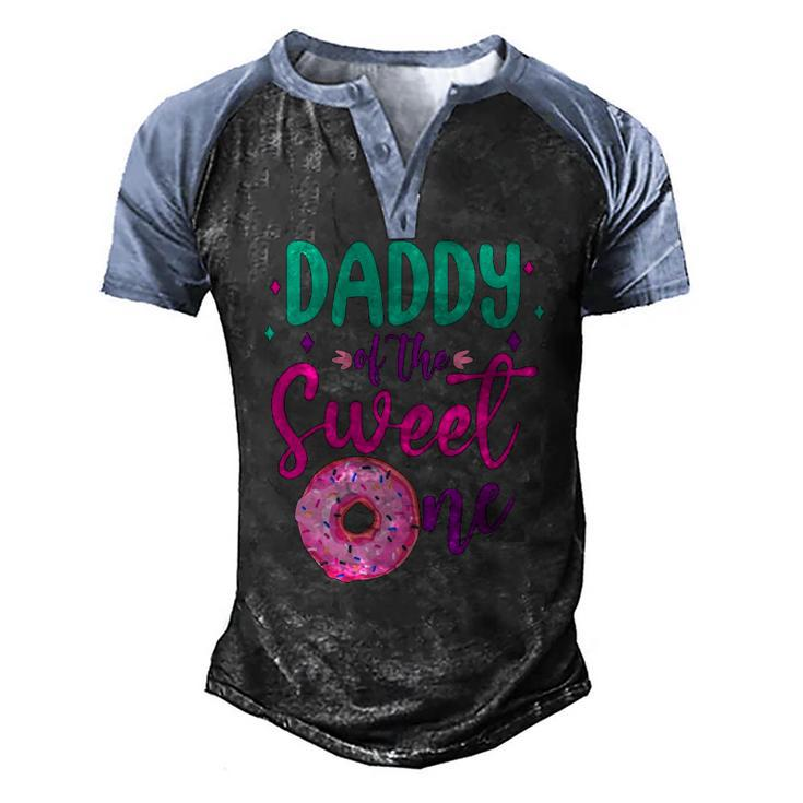 Daddy Of Sweet One 1St Birthday Party Matching Family Donut Men's Henley Raglan T-Shirt