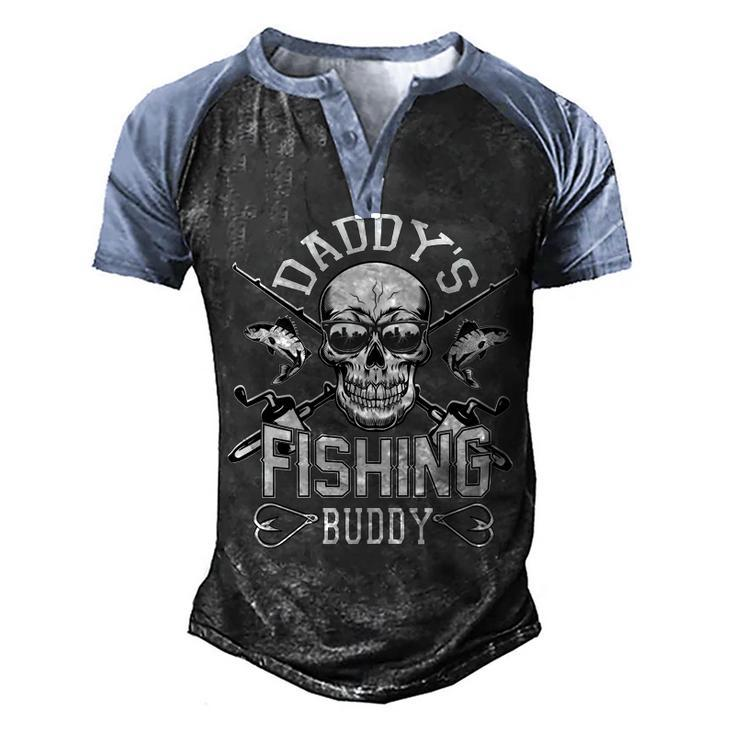 Daddys Fishing Buddy Fathers Day T Shirts Men's Henley Shirt Raglan Sleeve 3D Print T-shirt