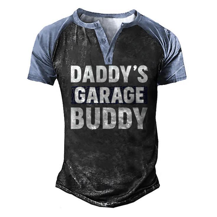 Daddys Garage Buddy For Dads Helper Men's Henley Raglan T-Shirt