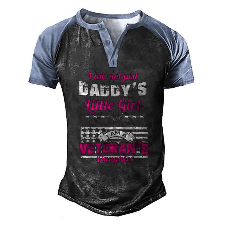Daddys Little Girl Veterans Daughter Men's Henley Raglan T-Shirt
