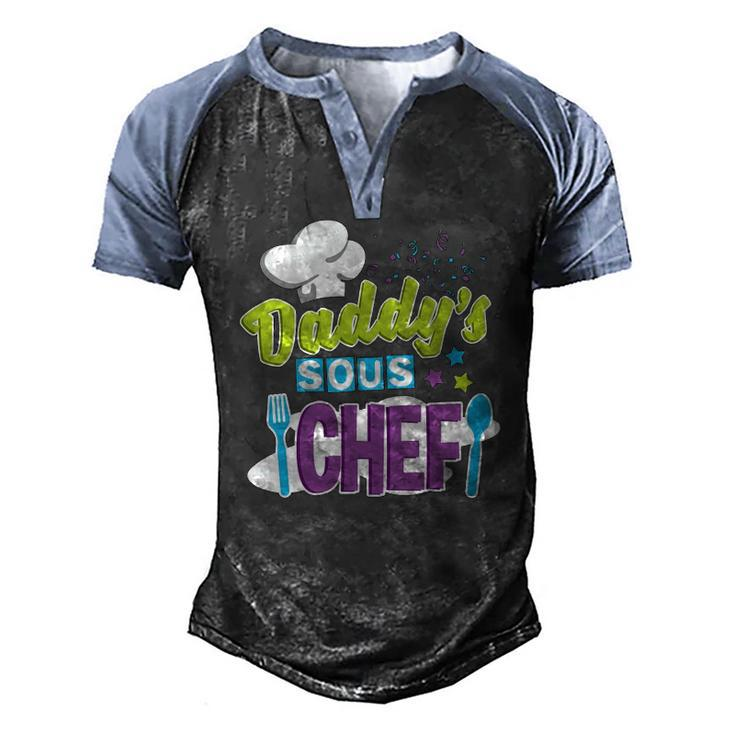 Daddys Sous Chef Kids Cooking Men's Henley Raglan T-Shirt