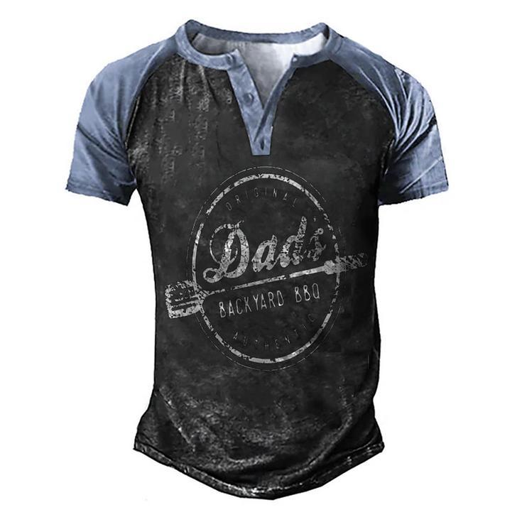 Dads Backyard BBQ Grilling Print Popular Gift Men's Henley Shirt Raglan Sleeve 3D Print T-shirt