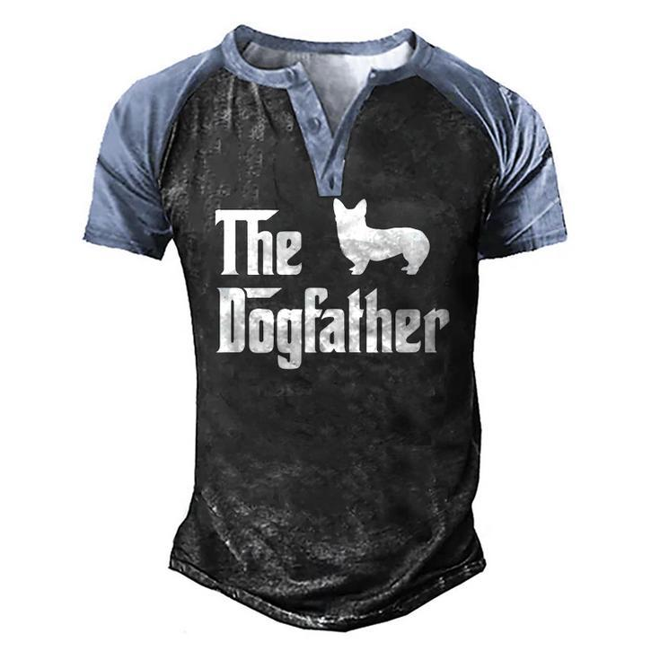 The Dogfather For Corgi Lovers Dad Corgi Men's Henley Raglan T-Shirt