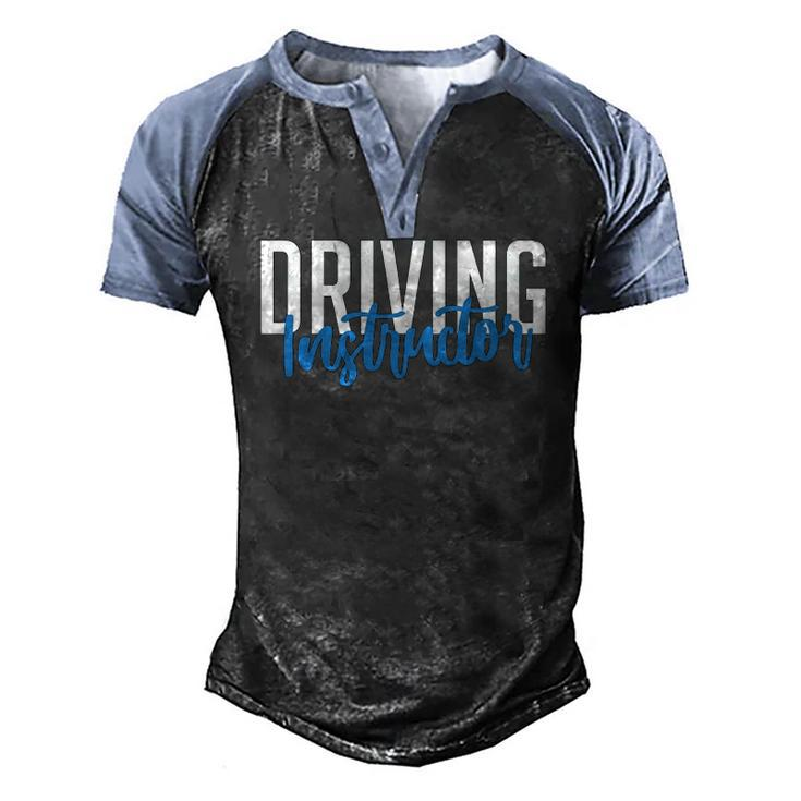 Driving Instructor Car Driver Brakes Parking Exam Men's Henley Raglan T-Shirt