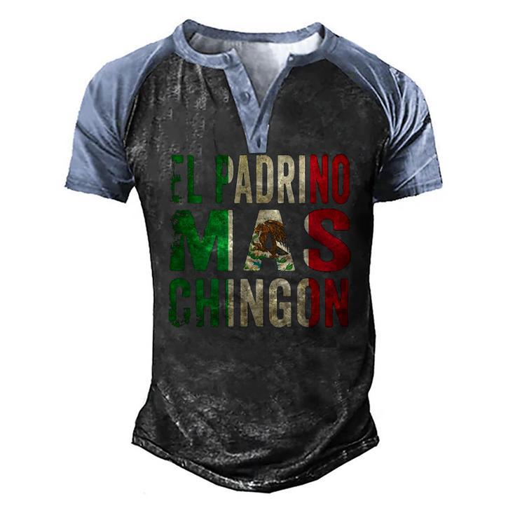 Mens El Padrino Mas Chingon Mexican Godfather Pride Men's Henley Raglan T-Shirt