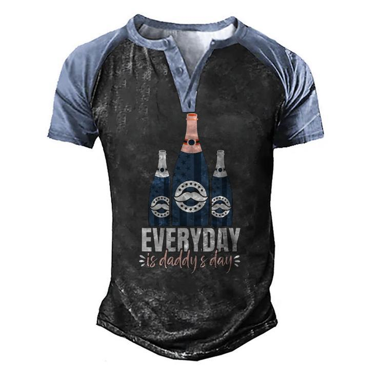 Everyday Is Daddys Day Fathers Day For Dad Men's Henley Raglan T-Shirt