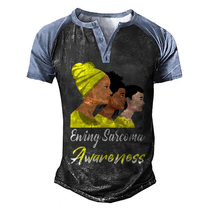 Ewings Sarcoma Awareness  Yellow Women  Ewings Sarcoma  Ewings Sarcoma Awareness Men's Henley Shirt Raglan Sleeve 3D Print T-shirt
