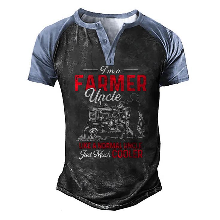 Farmer Men Tractor Lover Rancher Farmer Uncle Men's Henley Raglan T-Shirt