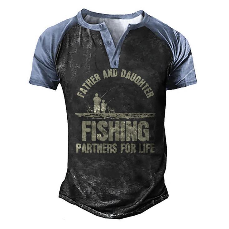Father & Daughter Fishing Partners Fathers Day Men's Henley Raglan T-Shirt