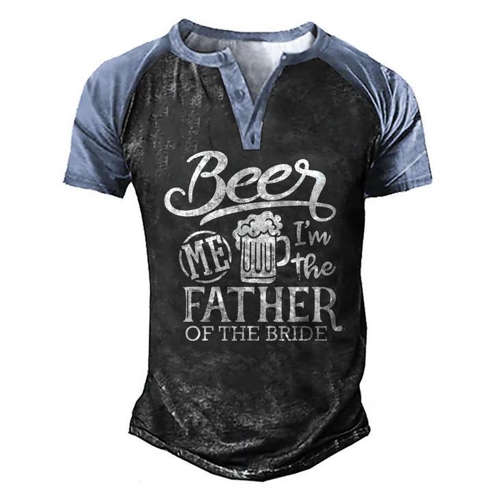 Father Of The Bride Wedding Party Proud Dad Daddy Men's Henley Raglan T-Shirt