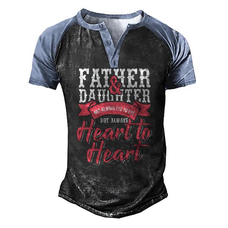 Father And Daughter Heart To Heart Men's Henley Raglan T-Shirt