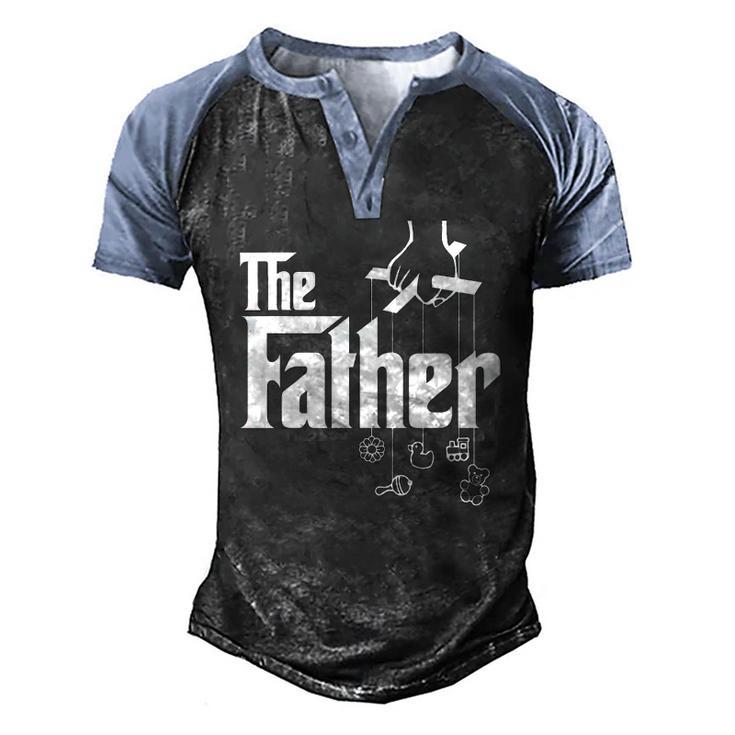 Mens The Father First Time Fathers Day New Dad Men's Henley Raglan T-Shirt
