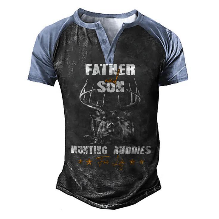 Father Grandpa And Son Hunting Buddies For Life S Day209 Family Dad Men's Henley Shirt Raglan Sleeve 3D Print T-shirt