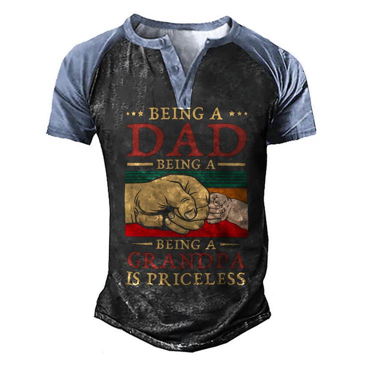 Father Grandpa Being A Dad Is An Honor Being A Grandpa Is Priceless114 Family Dad Men's Henley Shirt Raglan Sleeve 3D Print T-shirt