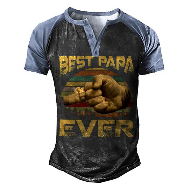 Father Grandpa Best Papa Ever Retro Vintage 54 Family Dad Men's Henley Shirt Raglan Sleeve 3D Print T-shirt