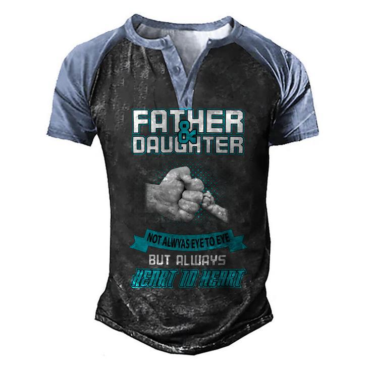 Father Grandpa Fatherdaughter Not Aways Eye To Eye 185 Family Dad Men's Henley Shirt Raglan Sleeve 3D Print T-shirt