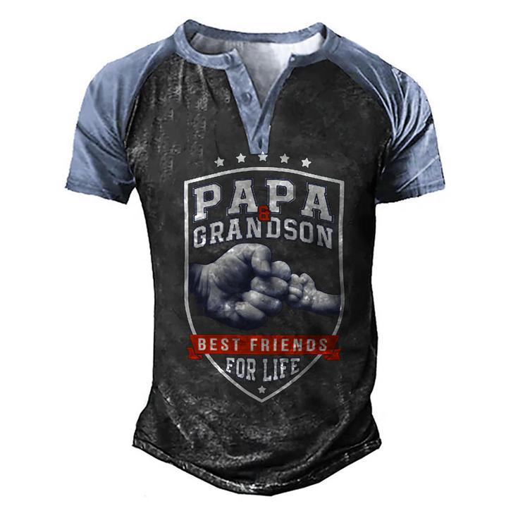 Father Grandpa Papa And Grandson Bestfor Day74 Family Dad Men's Henley Shirt Raglan Sleeve 3D Print T-shirt