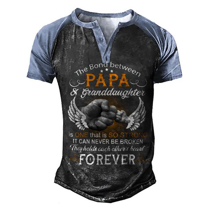 Father Grandpa The Bond Between Papa And Granddaughter Is One That Is So Strong Family Dad Men's Henley Shirt Raglan Sleeve 3D Print T-shirt