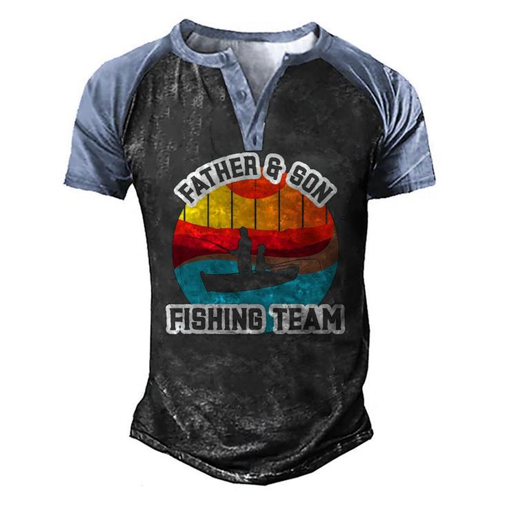Father And Son Fishing Team Fathers Day Men's Henley Raglan T-Shirt
