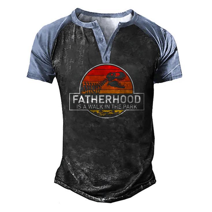 Fatherhood Is A Walk In The Park Men's Henley Raglan T-Shirt