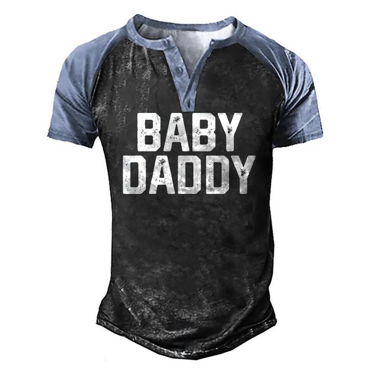 Mens Fathers Day Baby Daddy Dad Joke Men's Henley Raglan T-Shirt