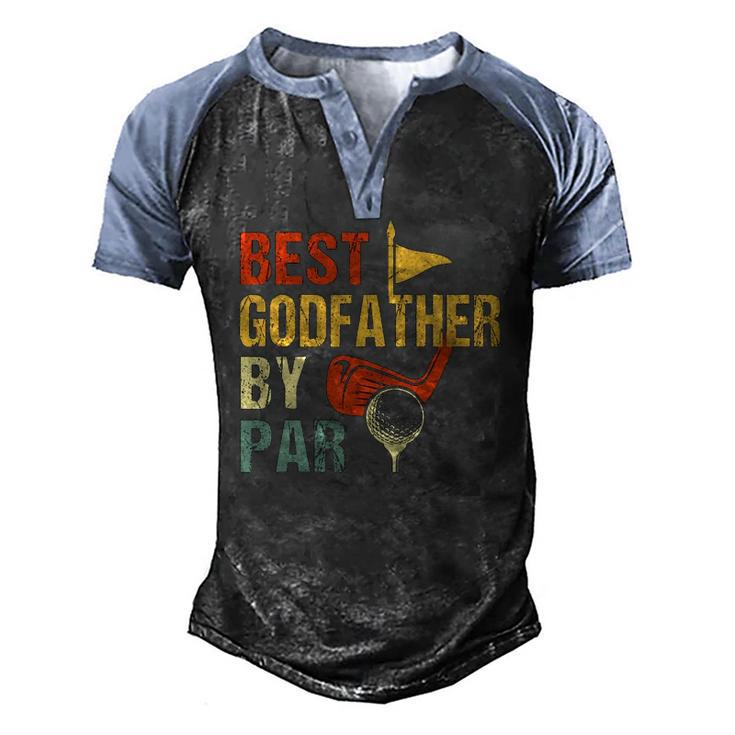 Fathers Day Best Godfather By Par Golf Men's Henley Raglan T-Shirt