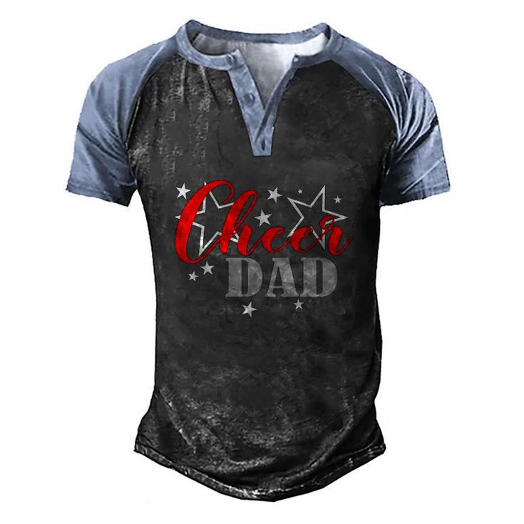 Fathers Day Cheerleader Proud Cheer Dad Supporter Men's Henley Raglan T-Shirt
