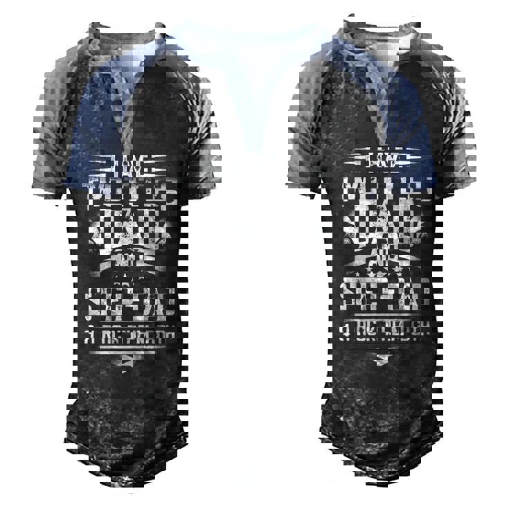 Mens Fathers Day For Dad Best Dad And Stepdad From Wife Men's Henley Raglan T-Shirt